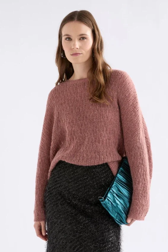 Agna Pattern Sweater Rosewood Agna Pattern Sweater Rosewood