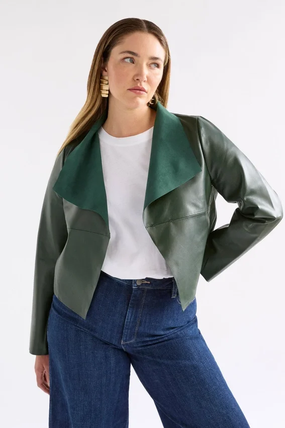 Fine Leather Jacket Milan Green Fine Leather Jacket Milan Green