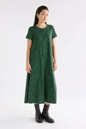 Haki Dress Green Sinda Print