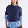 Luft Lurex Knit Top Navy Copper