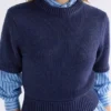 Luft Lurex Knit Top Navy Copper