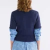 Luft Lurex Knit Top Navy Copper