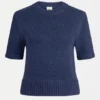 Luft Lurex Knit Top Navy Copper