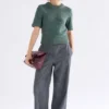 Luft Lurex Knit Top Sage Gold