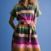 Tilko Linen Shirt Dress Lysbro Print